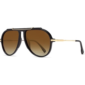 image:imageSOJOS Retro Oversized 70s Aviator Sunglasses Women Men SJ2693Brown Frame Brown Grading Lens
