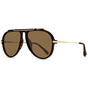 image:imageSOJOS Retro Oversized 70s Aviator Sunglasses Women Men SJ2693Brown Tortoise Frame Brown Lens