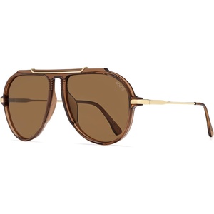 image:imageSOJOS Retro Oversized 70s Aviator Sunglasses Women Men SJ2693Crystal Brown Frame Brown Lens