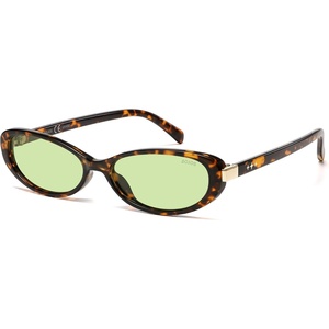 image:imageSOJOS Retro Polarized Oval Sunglasses for Women Men SJ2739C4 Yellow TortoiseLight Green