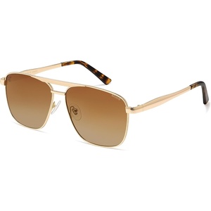 image:imageSOJOS Retro Square Polarized Aviator Sunglasses Womens Mens SJ1296GoldBrown