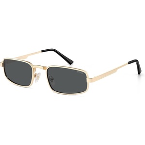 image:imageSOJOS Small Retro Rectangle Polarized Sunglasses Womens Mens SJ1297GoldGrey