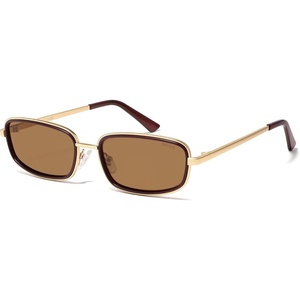 image:imageSOJOS Trendy Rectangle Polarized Sunglasses Womens Mens SJ1294GoldBrown